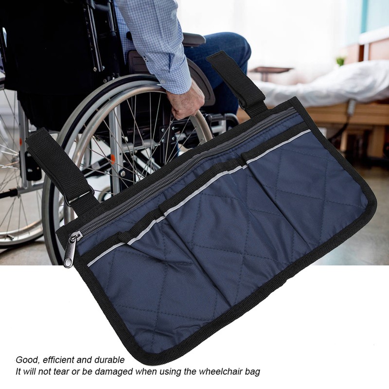 Wheelchair Bag Pouch Pockets Large Capacity Hanging Bag Storage Organizer