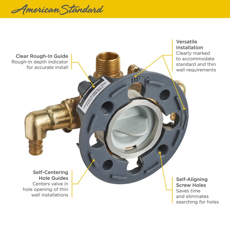 American Standard RU107E Flash Shower Rough-in Valve with PEX Inlet