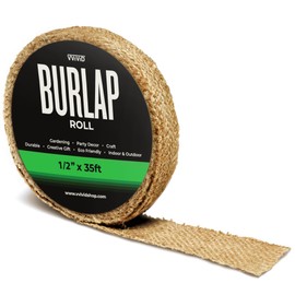 VViViD Burlap Fabric Roll (1/2” x 35ft) Natural Jute for DIY Crafts, Wedding Decorations, Gift Wrapping & Home Accents