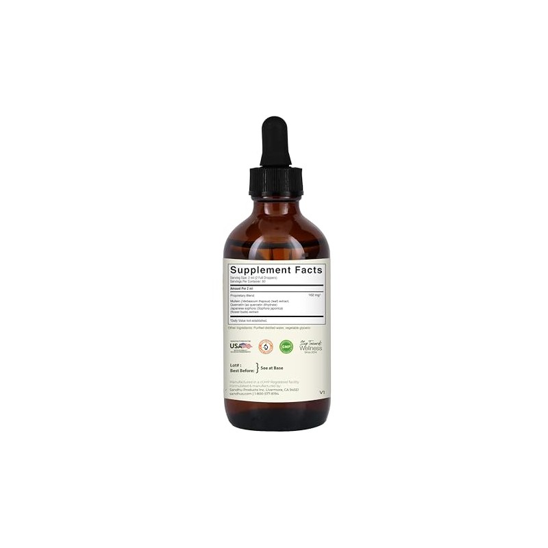 Sandhu's Mullein Drops for Lungs | Mullein Leaf Extract Supplement