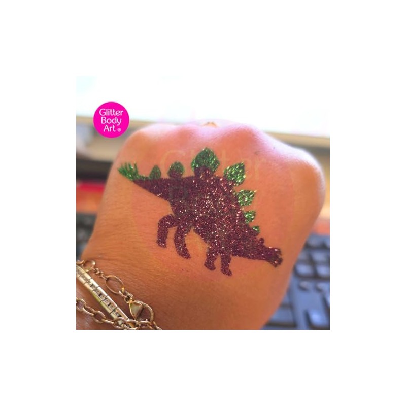 Dinosaur themed Glitter Tattoo Stencils - Perfect for kids temporary