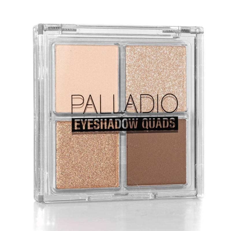 Palladio Eyeshadow Quads, Velvety Pigmented Blendable Matte, Metallic & Shimmer