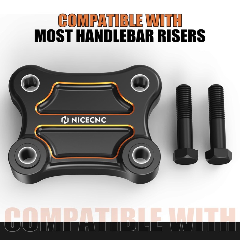 NICECNC Orange Handlebar Riser Pull Back Plate Aluminium Handlebar Displacement