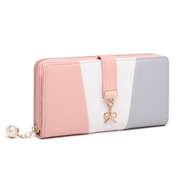 Miss Lulu Women Purse Tri Colour Long Wallet Clutch for Ladies with Roomy Capacity