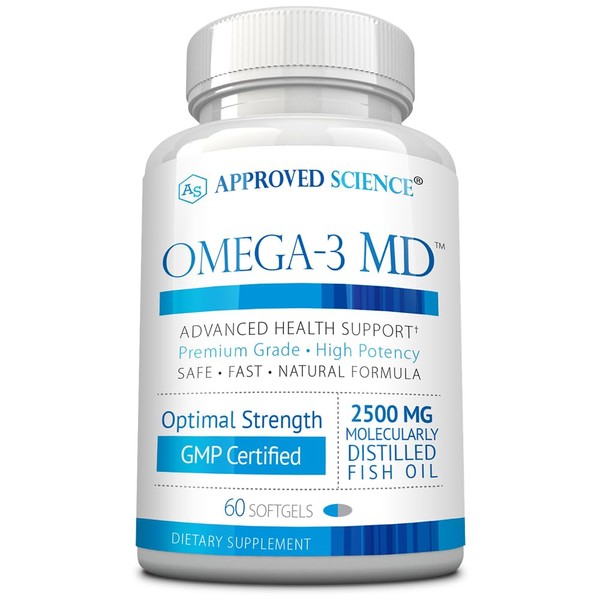 Omega-3MD - Fish Oil EPA & DHA - Improve Cognitive and Joint Health - 1 Month Supply