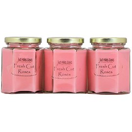 3 Pack - Fresh Cut Roses Scented Blended Soy Candle by Just Makes Scents