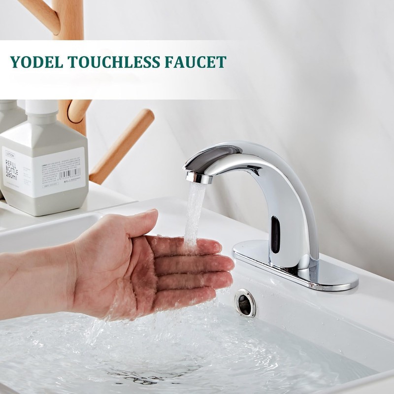 Yodel Faucet Chrome Touchless Bathroom Sink Faucet - Automatic Sensor