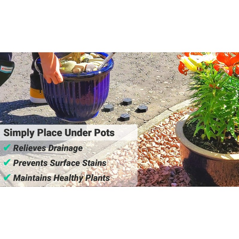 AlpineReach Extra Heavy Duty Pot Feet Risers 12 Pack Hexagons