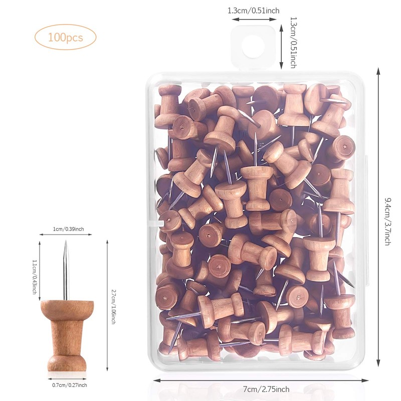Wooden Push Pins Push Pins for Cards Calendar Photos Craft