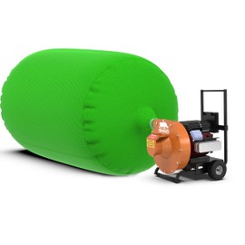 Rhino Insulation Vacuum ECO+ Bags - Green Super Heavy Duty Debris Removal Non-Woven Polypropylene Vacuum Bag Holds EST 88 CF - Cylindrical High Air Filtration Attic Insulation Bag - 10 Bags