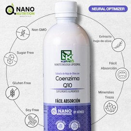 Coenzima Q10 | Suplemento de Alta Absorción 480ml | 32 Dosis | Nano Nutrition by KEMED