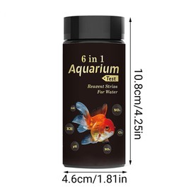 AIMALL 50pcs Wancheng 6-in-1 Aquarium Water Test Strips - Multi-Element Testing Kit for Fish Tank, Pond, Freshwater, and Saltwater, Accurate Results