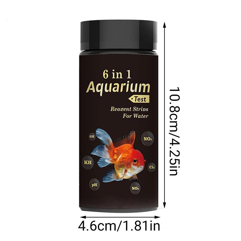 AIMALL 50pcs Wancheng 6-in-1 Aquarium Water Test Strips - Multi-Element