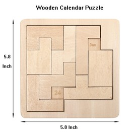 Daily Calendar Wooden Puzzle for Adults - 365+ Date Challenge, Office Logic Game (1 Pack)