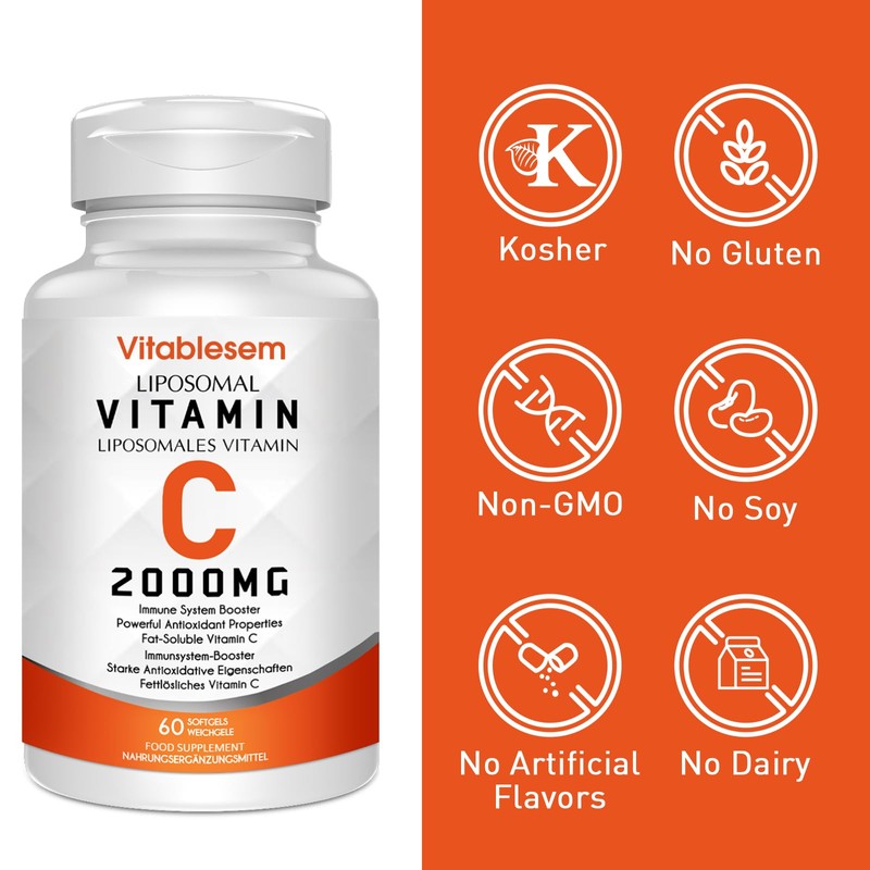 Liposomal Vitamin C Capsules 2000MG (3 Pack) - High Strength