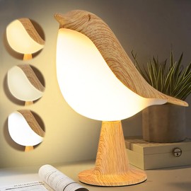 LED Bird Table Lamp, 3 Modes LED Table Lamp, Bedside Lamp, Dimmable Table Lamp, Bedside Lamp with Aromatherapy Reading Lamp with USB Type-C Connections for Living Room, Bedroom
