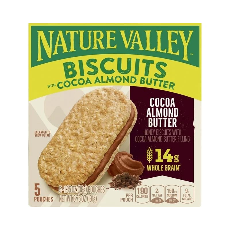 Nature Valley Biscuits With Cocoa Almond Butter 5 Count Box
