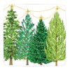 Caspari Christmas Trees with Lights Square Paper Dinner Plates -