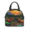bassyil Dinosaur Insulated Lunch Bag Reusable Lunch Box With Adjustable