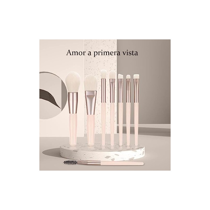 Brochas para Maquillaje, Set de Brochas para Maquillaje, 8pcs (Beige)