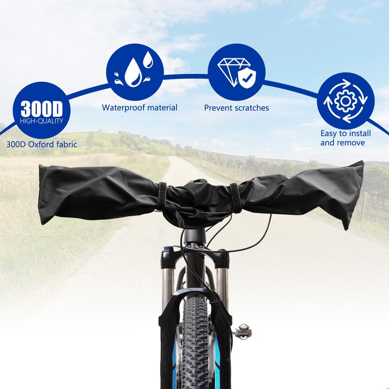 Nutmanel Pack of 2 Handlebar Protective Cover E-Bike Waterproof, Protection