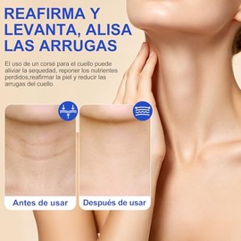 Crema para Cuello Reafirmante con rodillo de masaje，Neck Firming Cream, Collagen Firming Cream, Reafirmar y Levanta Piel Flácida, Reducir Arrugas y Pa