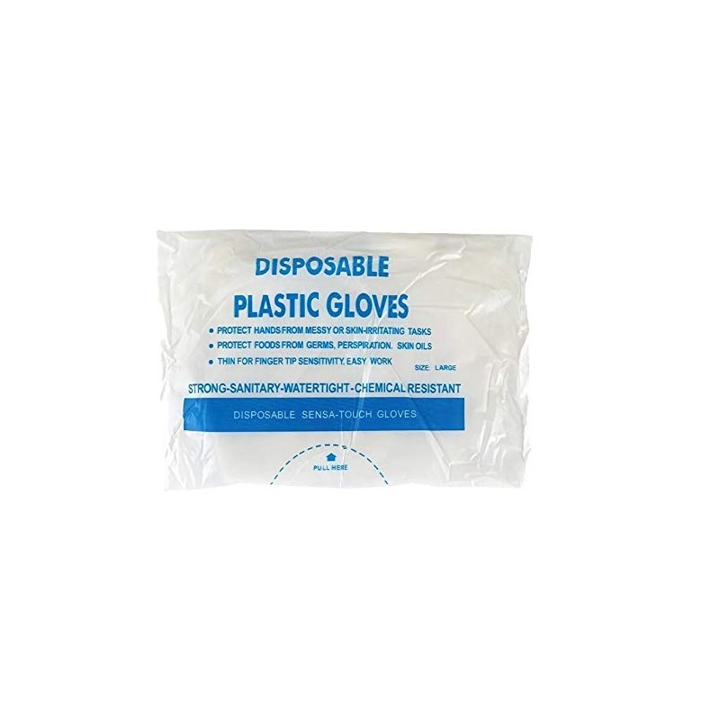 100 Guantes Desechables Polietileno – sin látex, plástico para preparación