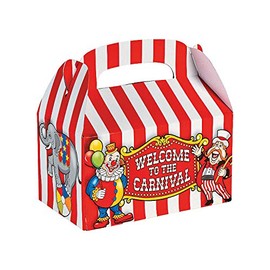 Fun Express Circus Big Top Treat Box - Set of 12 - Carnival Party Supplies