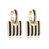 LANFUNI Pearl Hoop Earrings, Gold Plated Black and White Earrings