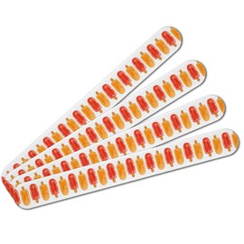 Watercolor Summer Popsicle Pattern Double-Sided Nail File Emery Board Set 4 Pack