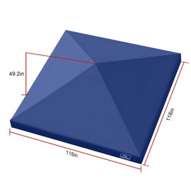 KAMPKEEPER Canopy Replacement Top, 10 x 10 Pop Up Canopy Top Cover for Canopy Straight Leg Tent,PU-Coated 500D Polyester,UP F50+ UV Protection,Flame Resistant and Waterproof(Top Only) (Navy Blue)