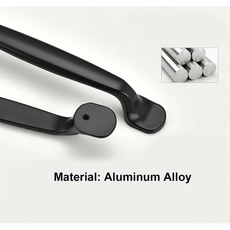 Qrity 2Units Black Aluminum Cabinet Door Drawer Handles Knobs Pull