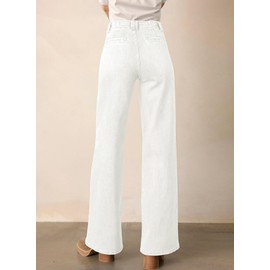 Astylish Women‘s High Waisted Baggy Jeans Stretch Long Jean for Women White