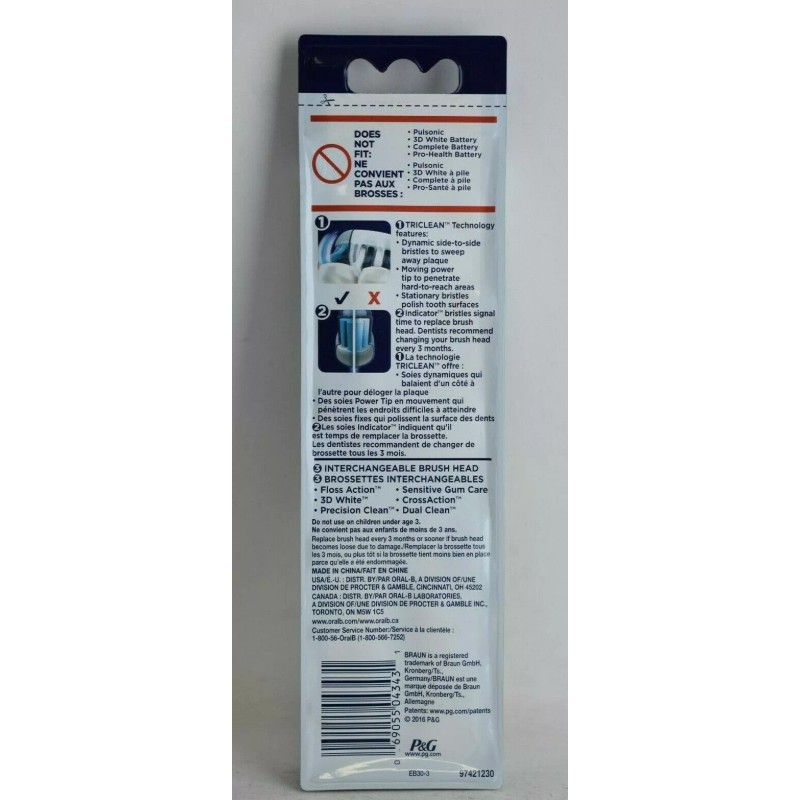 Oral-B 3 ORAL-B Deep Sweep Replacement Toothbrush Tooth Brush Heads