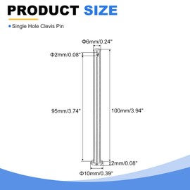 sourcing map 6Pcs 1/4" x 4" Single Hole Clevis Pins, 304 Stainless Steel Flat Head Clevis Pins Hitch Pin for Trailer Latch, Mechanics Repair, Furniture Installation, Industrial Equipment