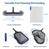Poolvio 5-in-1 Pool Cleaning Kit - Includes Semi-Deep Skimmer Net,