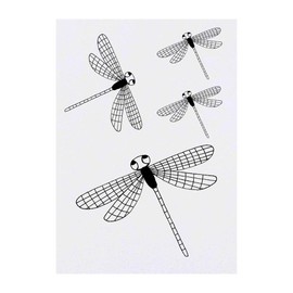 Azeeda 4 x 'Libelle' Temporäre Tattoos - Wasserfest, Hautfreundlich & Ungiftig · Transfers in Verschiedenen Größen (TO00000153)