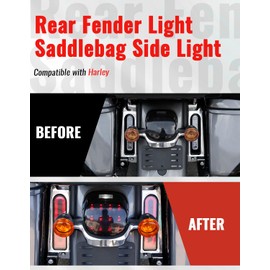 LUXEMOTO Rear Fender Light Saddlebag Tail Lights for Ultra Limited, LED Auxiliary Filler Panel Insert Run Brake Turn Lights for Harley Road King Ultra Limited Electra Glide 2014-2024 Accessories