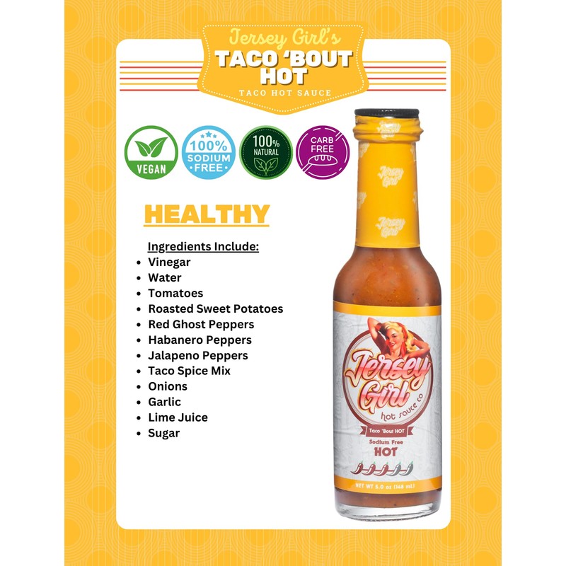 Jersey Girl Taco 'Bout Hot Sauce - No Added Salt,