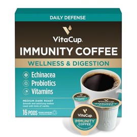 VitaCup Probiotic Blend - Cápsulas de café de 16 unidades con probióticos, aloe vera, vitaminas, vegan|keto|paleo|Whole30 Friendly, B1, B5, B6, B9, B1