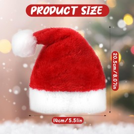 6 Pcs Mini Santa Hat for Dogs Christmas Party, Adjustable Small Santa Hats for Crafts, Tiny Santas Hats Photo Props - Red and White Coral Fleece Christmas Hat for Pet Dog Cat Puppy Kitten