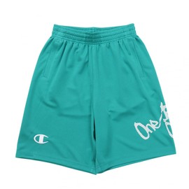Champion CK-ZB524 Kids Short Pants, Quick Drying, One Point Logo Shorts, Basketball, blue green