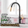 Achelous Black and Gold Kitchen Faucet with Pull Down Magnetic