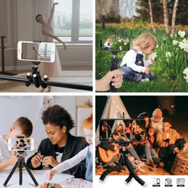 FAEFTY Smartphone Tripod Flexible Mini Portable with 1/4 Inch Screw, Black