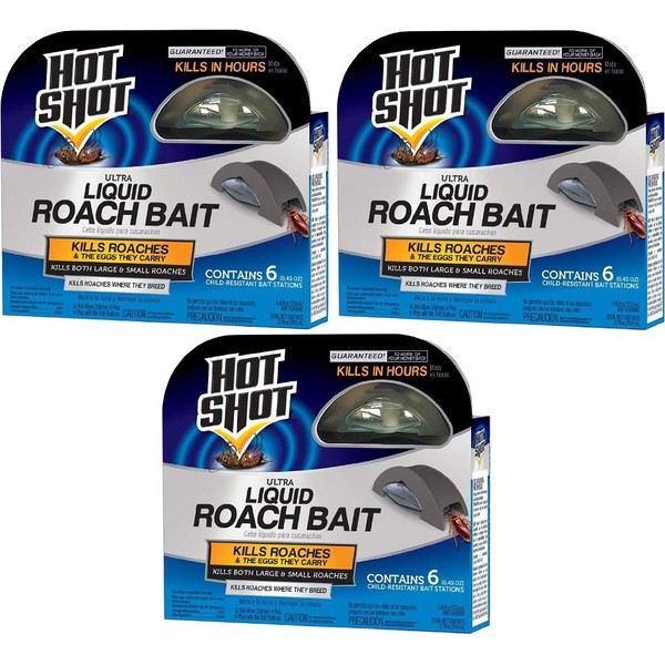 Hot Shot 95789 Mini Ultra Liquid Roach Bait, 3 Packs of 6 Count