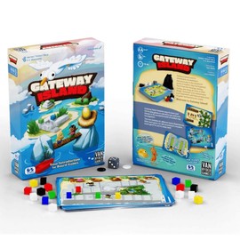 Gateway Island Board Game 1-12+ Players - Introductory Family Board Game with 21 Different Games - 15-45 Minutes of Gameplay - for Kids and Adults Ages 6+ - English Version - Made by Van Ryder Games