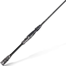 Sougayilang Fishing Rod - Medium 2Pc Graphite Composite Blank Spinning & Casting Rod, Camouflage EVA Grip, Smooth Transition Fishing Pole-Grey-5'10''-Spinning
