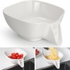 NiHome Multifunctional Ceramic Food Strainer with Integrated Drain Spout, Large