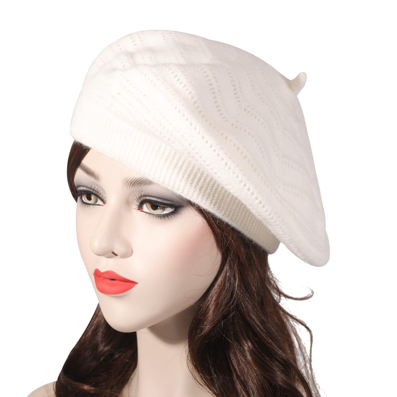 ZLYC Women's Beret Classic French Beret Plain Warm Beret, knitting