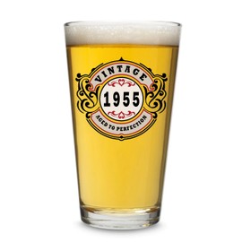 SIRIOKS 70th Birthday Gift for Him Vintage 1955 Birthday Gift for Men, style 16oz beer glass, old man 70 birthday decorations